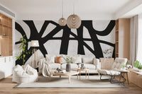 Graphic Monochrome Flow design with smooth organic lines and sharp contrast