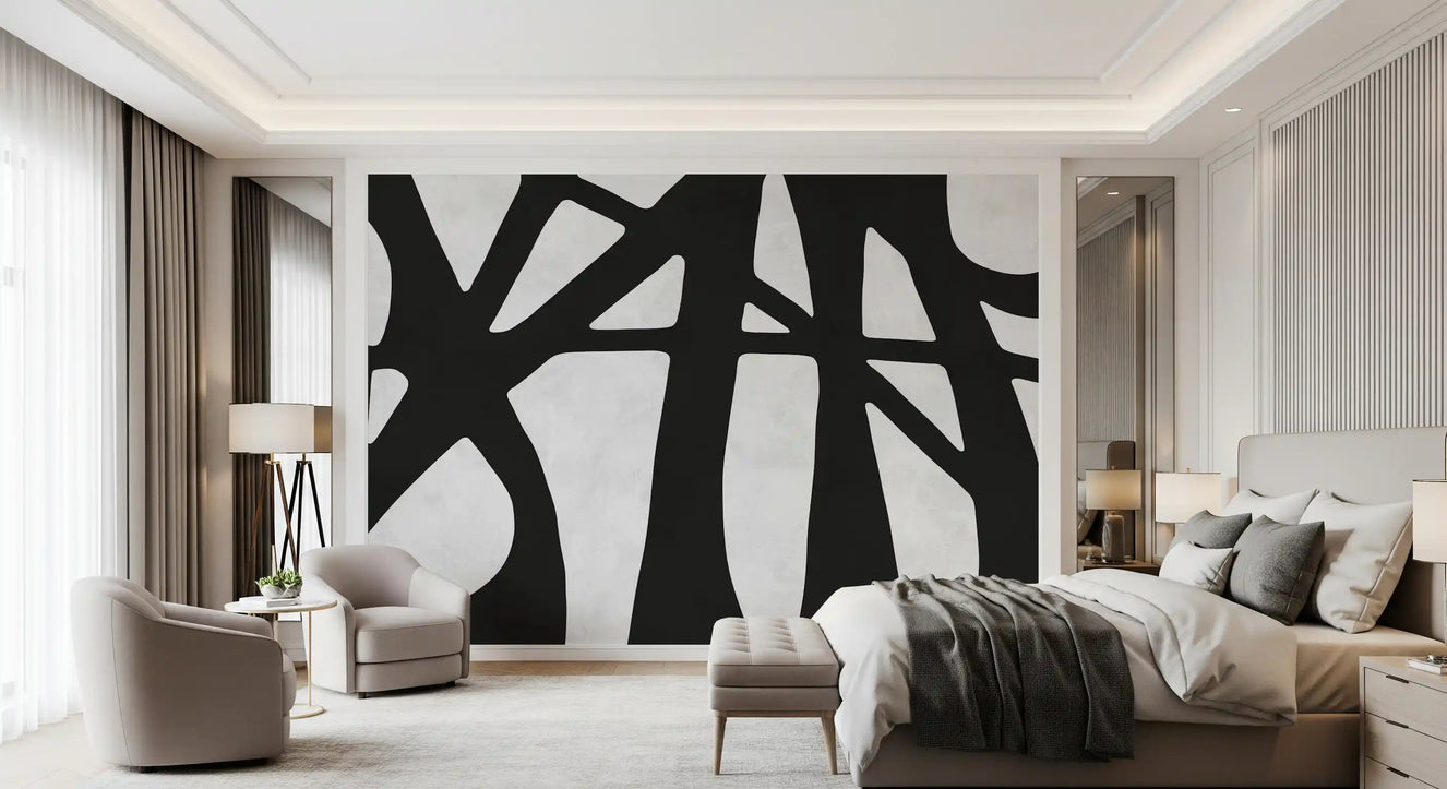 Monochrome Flow Wall Mural