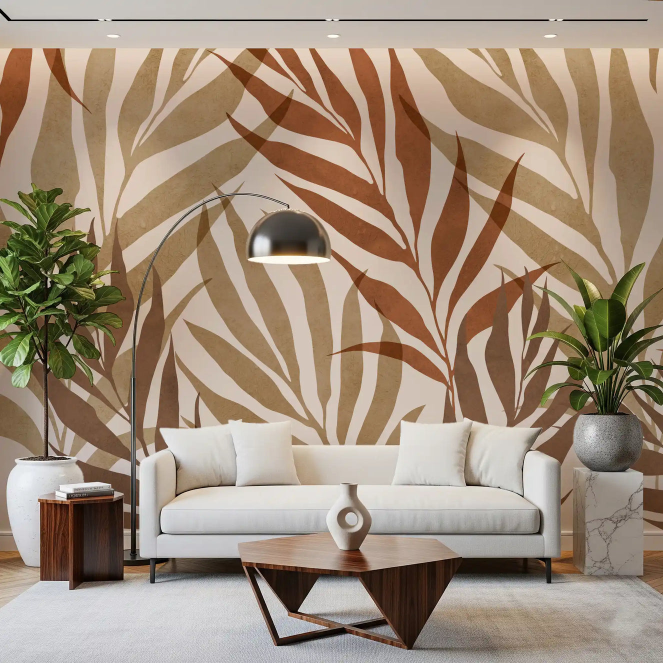 Earthy Botanical Layers Wall Mural