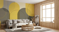 Home Sunstone Archways wall mural with rounded geometry and warm tones