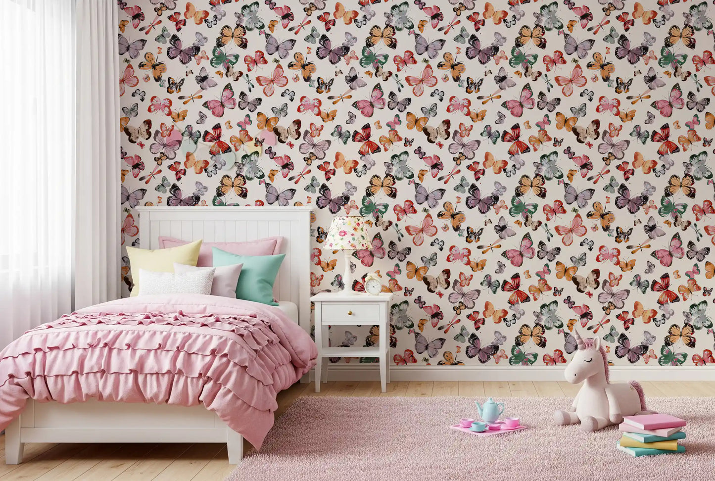 Flying butterflies Earthy tones Wallpaper⁠