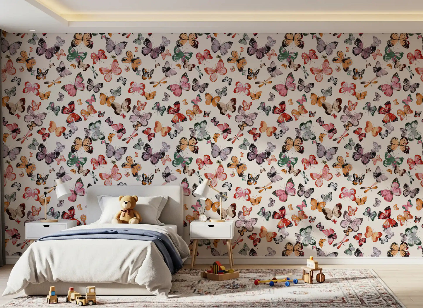 Flying butterflies Earthy tones Wallpaper⁠