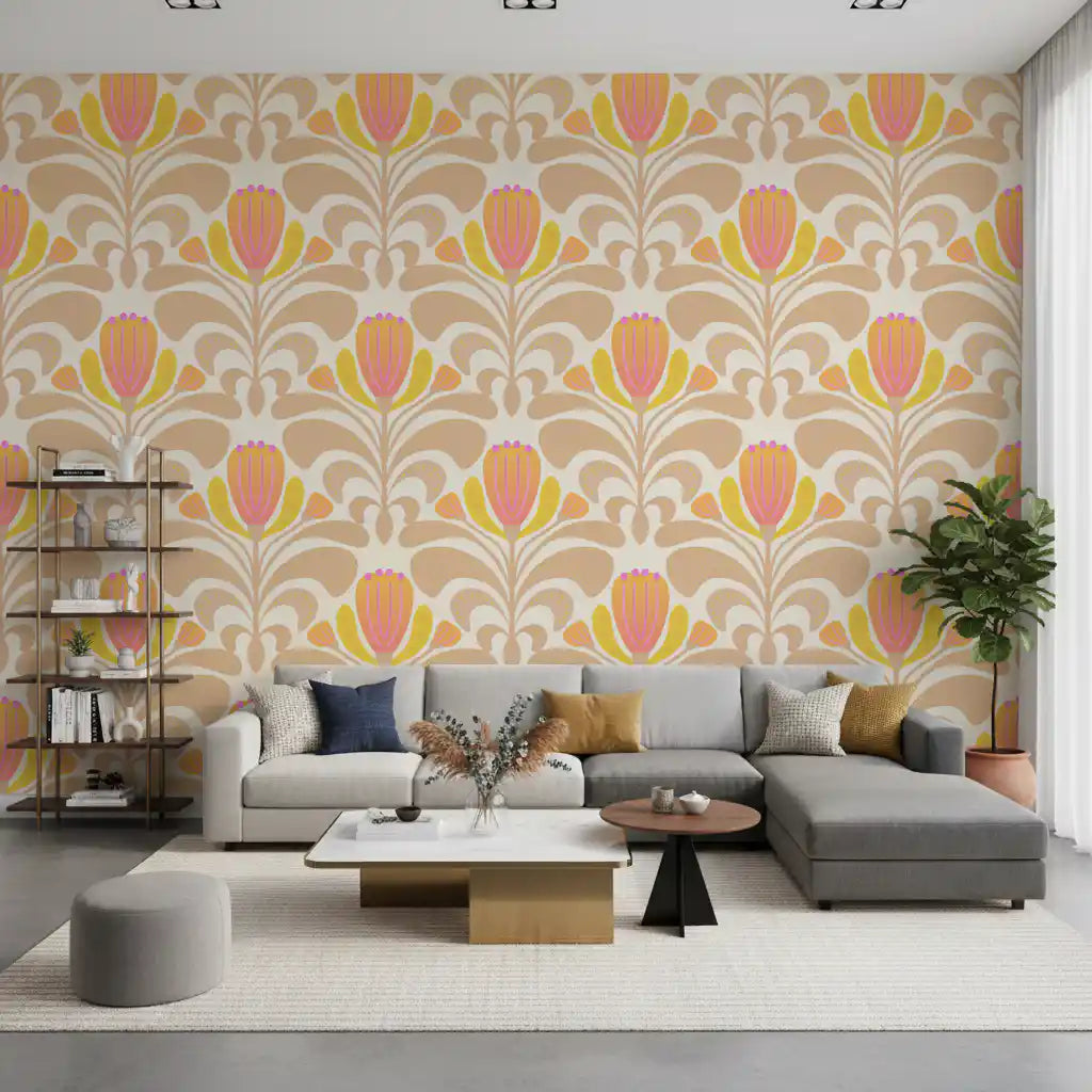 Sunny Floral Melody Wallpaper⁠