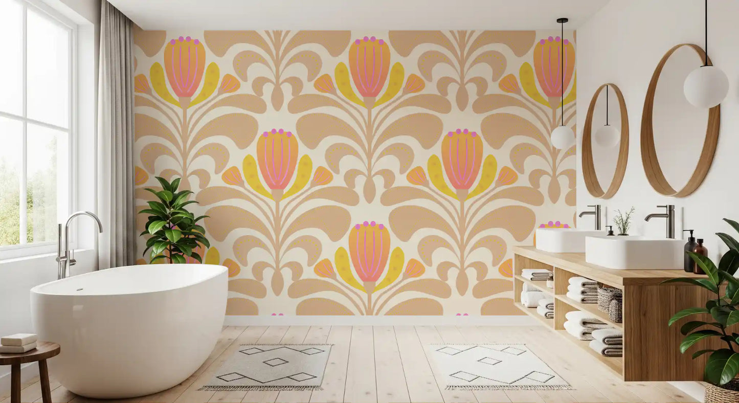 Sunny Floral Melody Wallpaper⁠