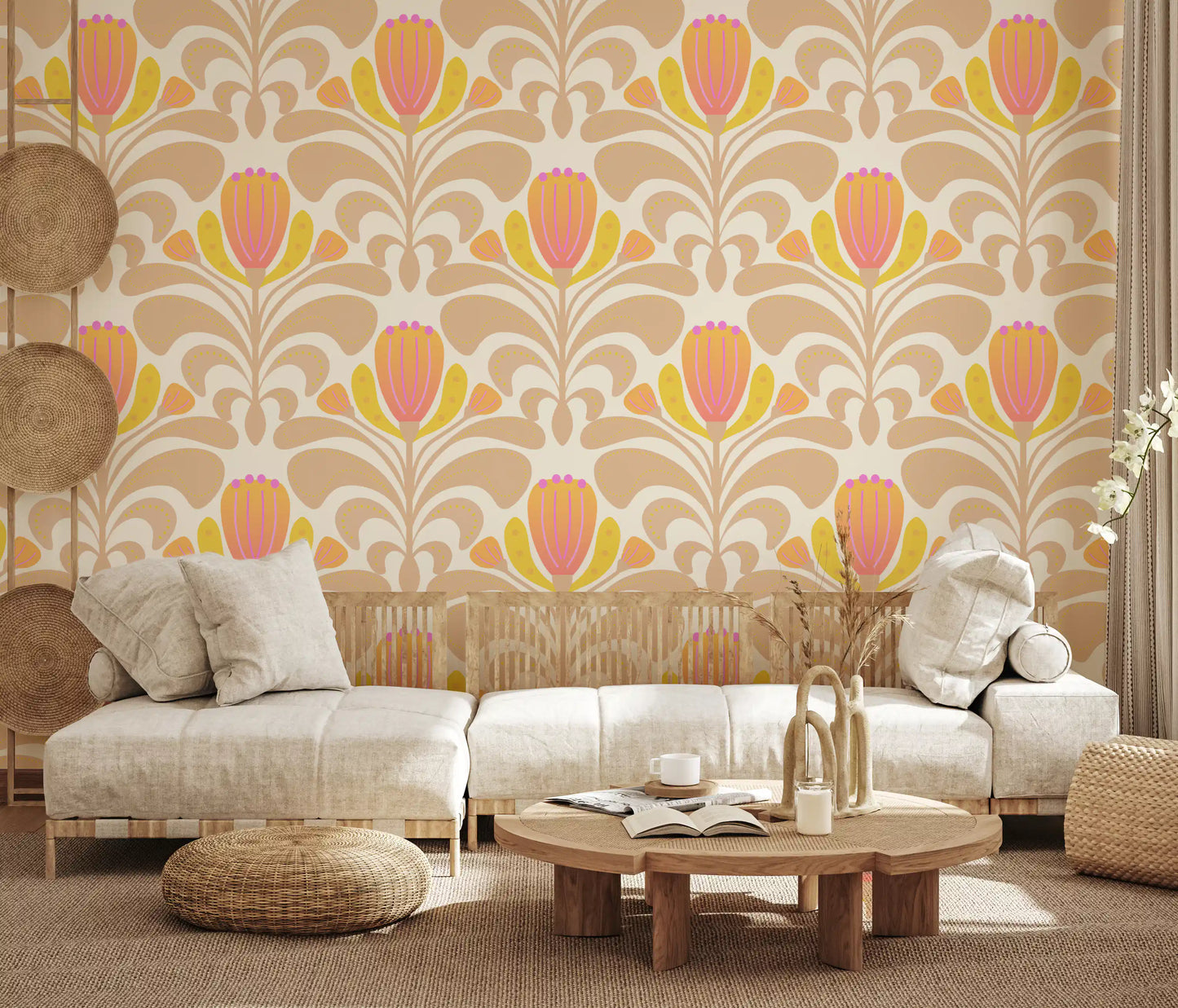 Sunny Floral Melody Wallpaper⁠