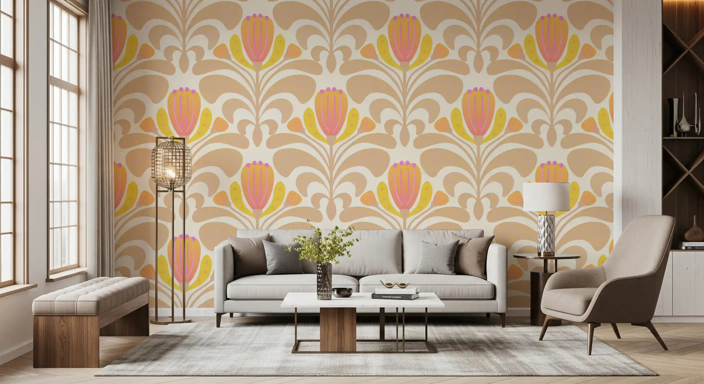 Sunny Floral Melody Wallpaper⁠