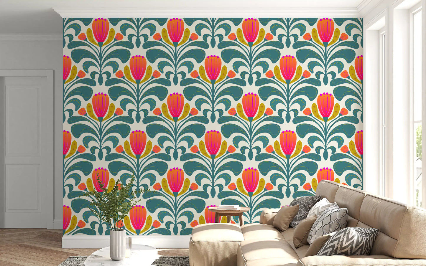 Bold Botanical Tapestry Wallpaper⁠