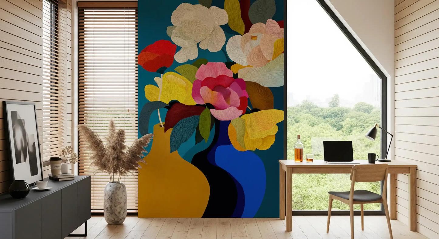 Vibrant Botanical Harmony Wall Mural