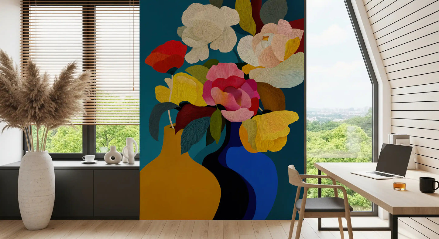 Vibrant Botanical Harmony Wall Mural