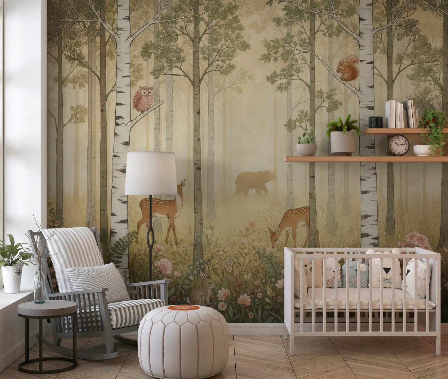 Forest Animals and Wildflowers  –  Warm Sun Wall Mural