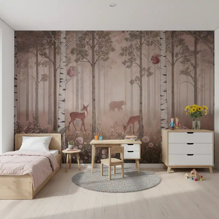 Forest Animals and Wildflowers –  Dawn Wall Mural