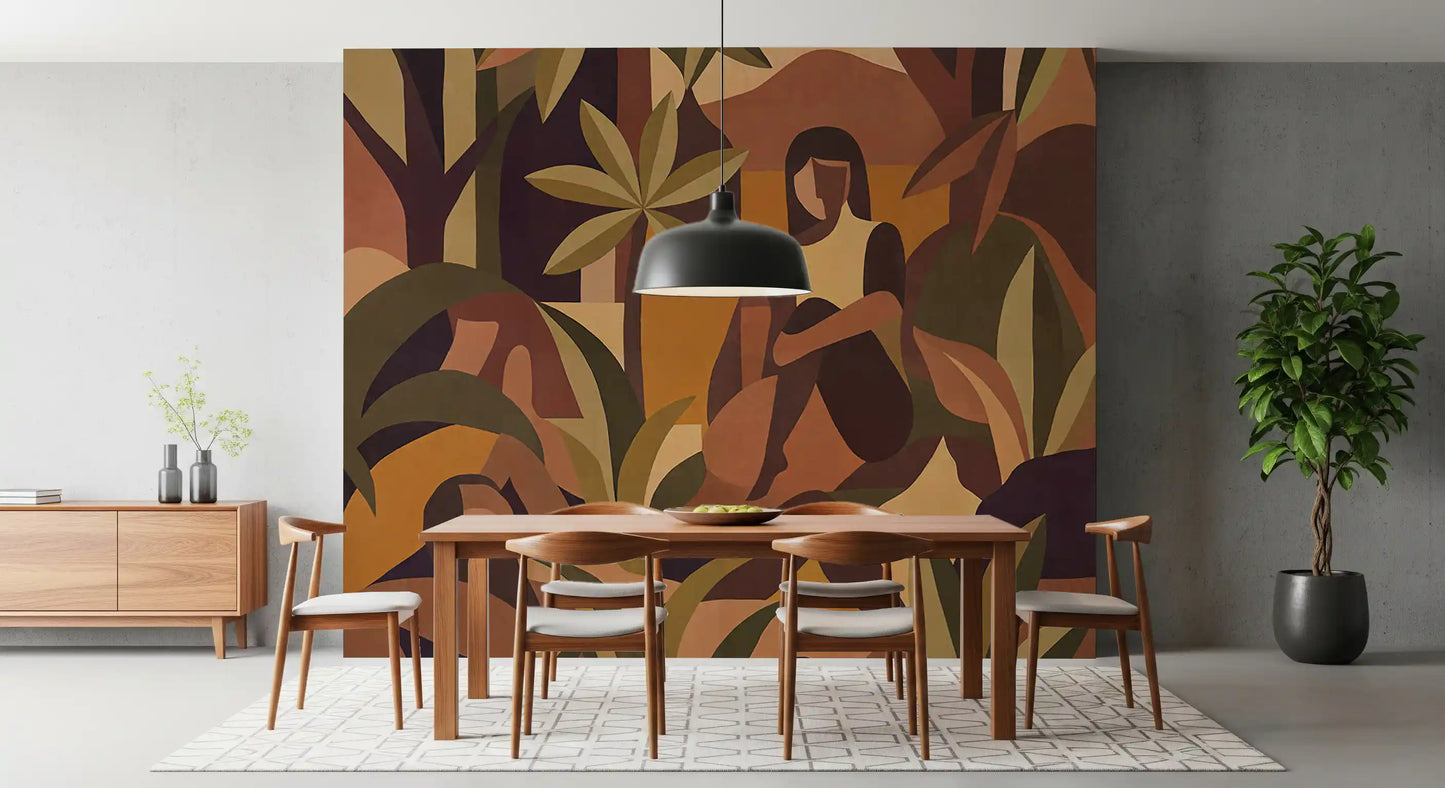 Amber Bloom Wall Mural