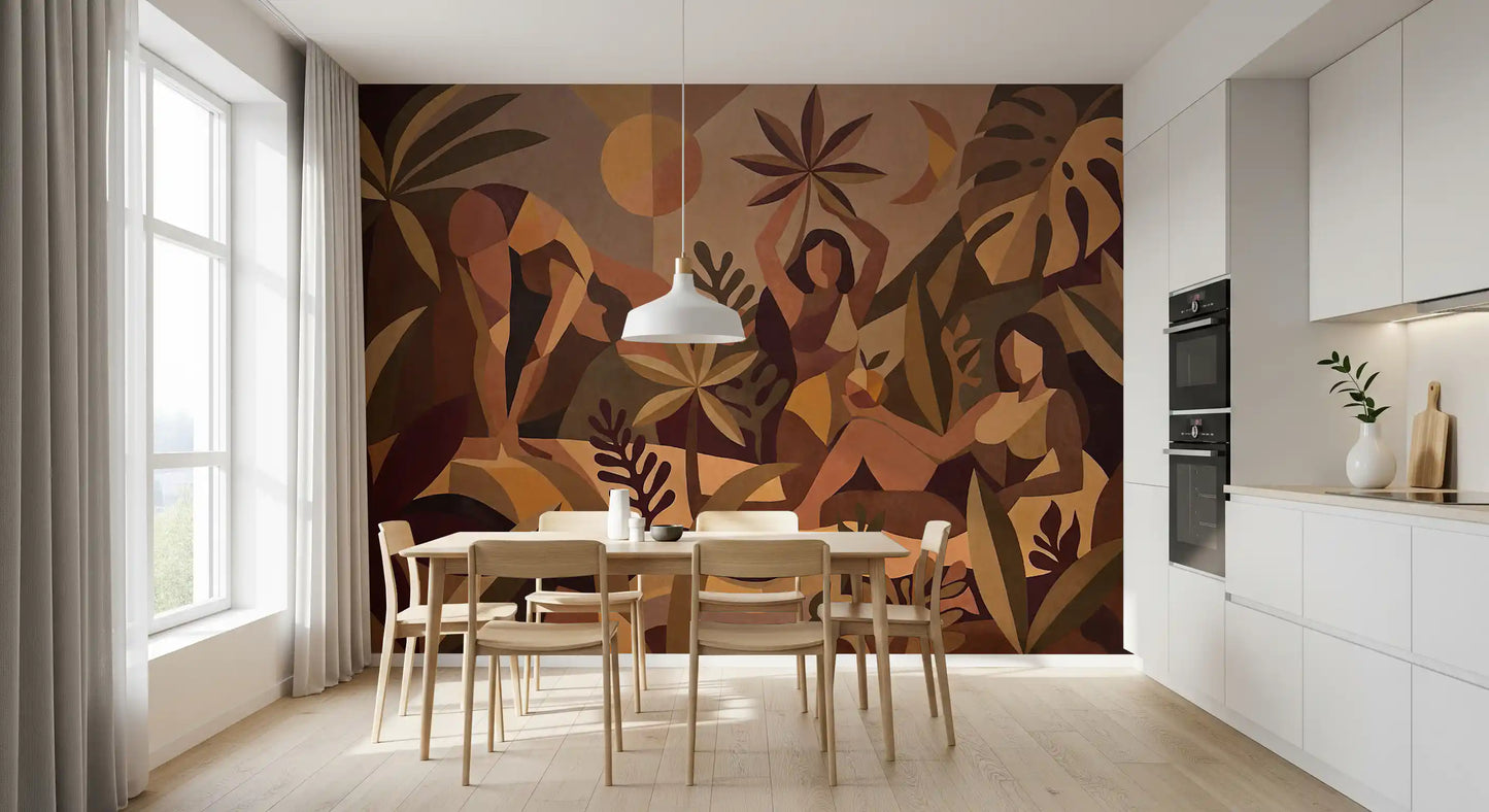 Amber Flora Wall Mural