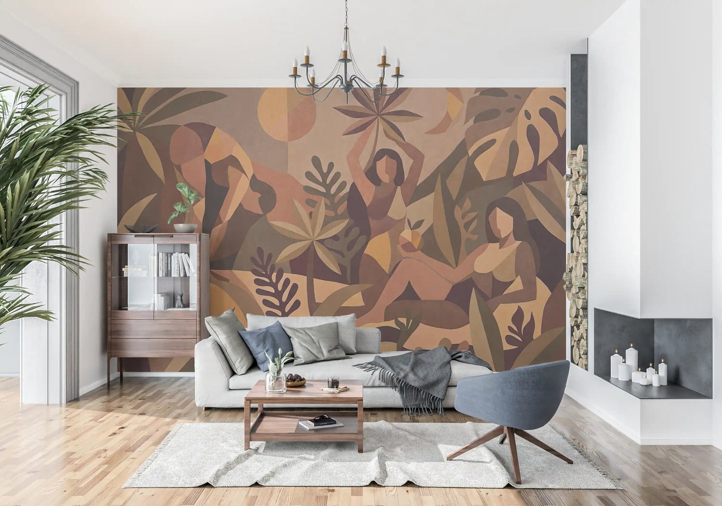 Amber Flora Wall Mural