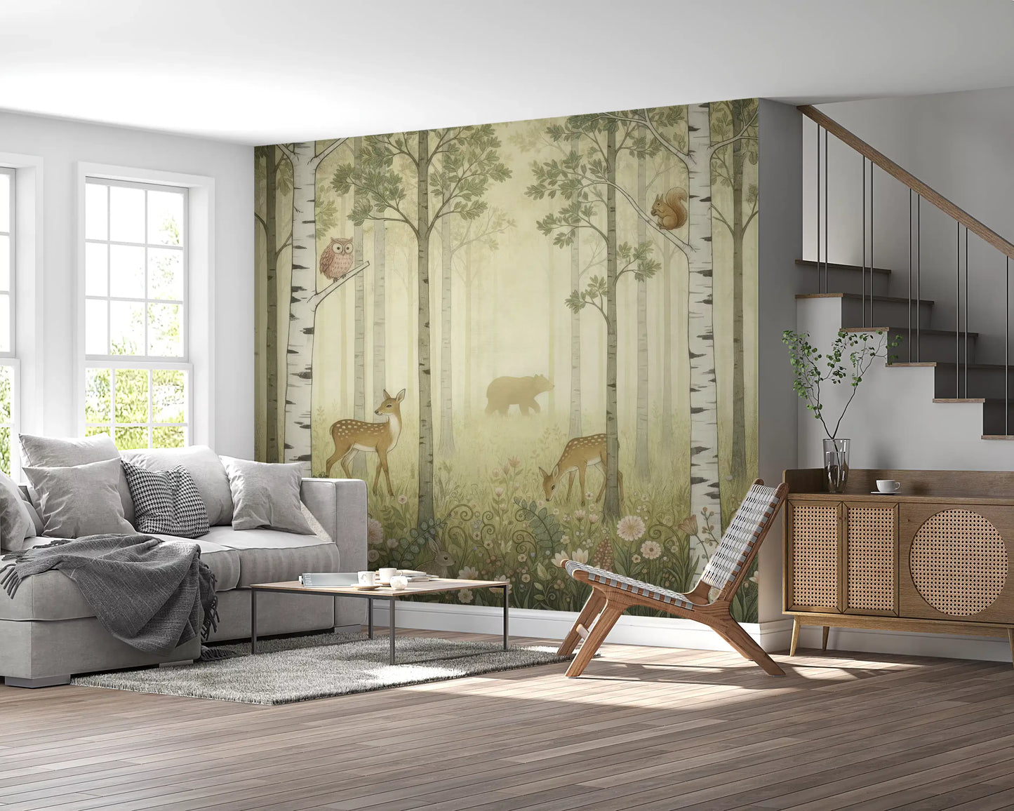 Forest Animals and Wildflowers – Summer Wall Mural