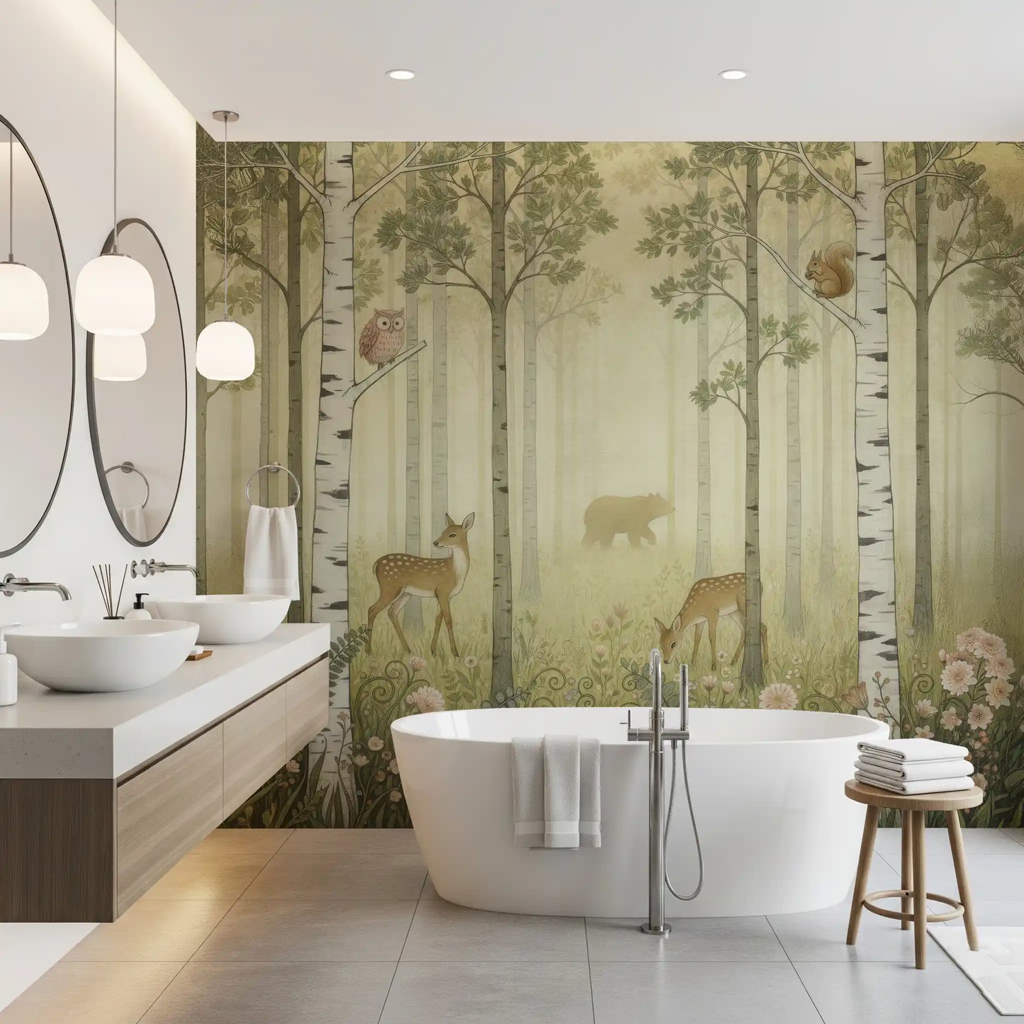 Forest Animals and Wildflowers – Summer Wall Mural