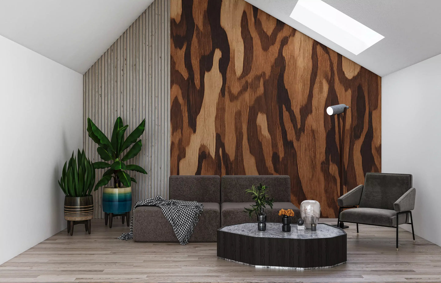 Ettore Walnut Wall Mural