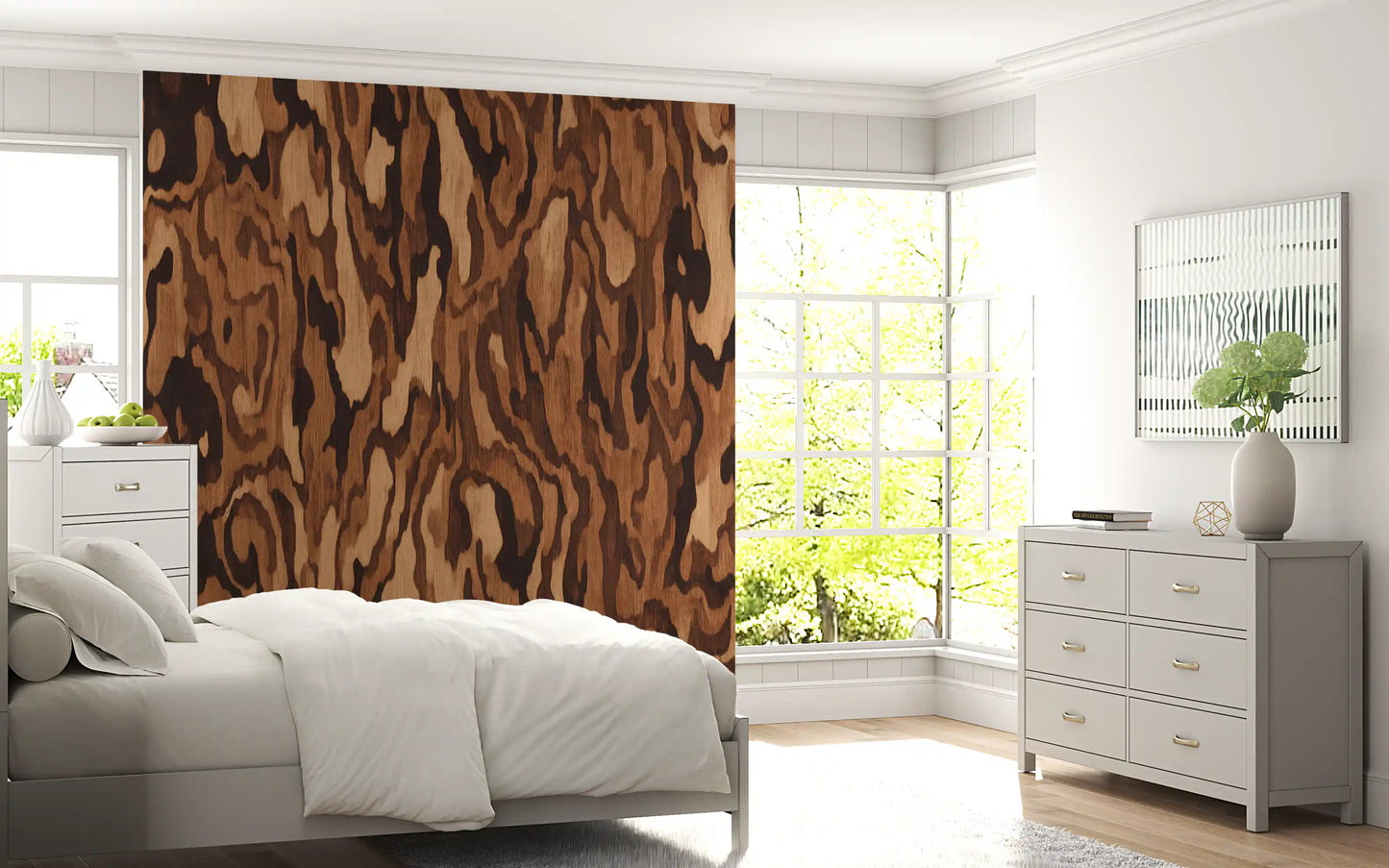 Ettore Walnut Wall Mural