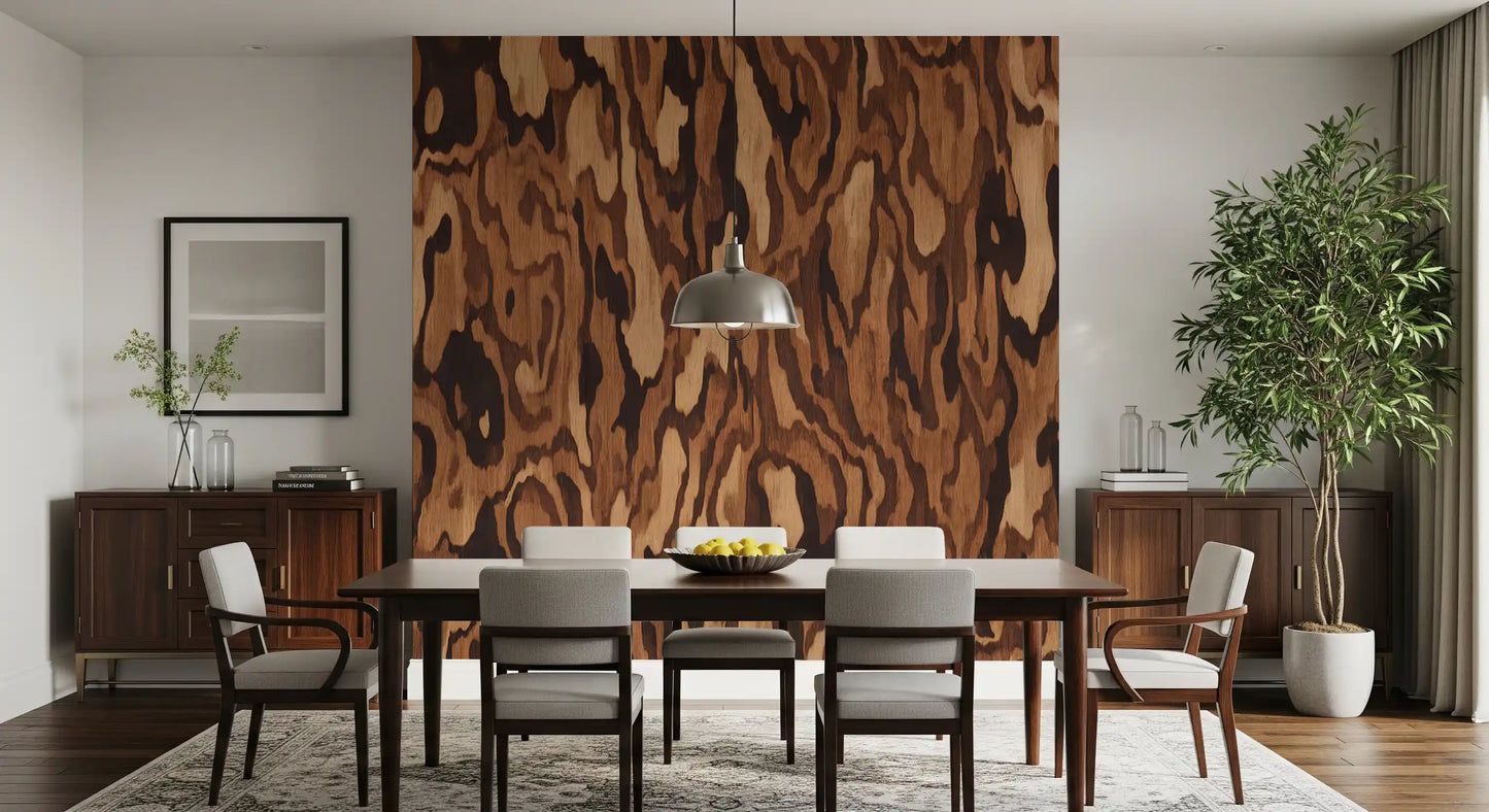 Ettore Walnut Wall Mural