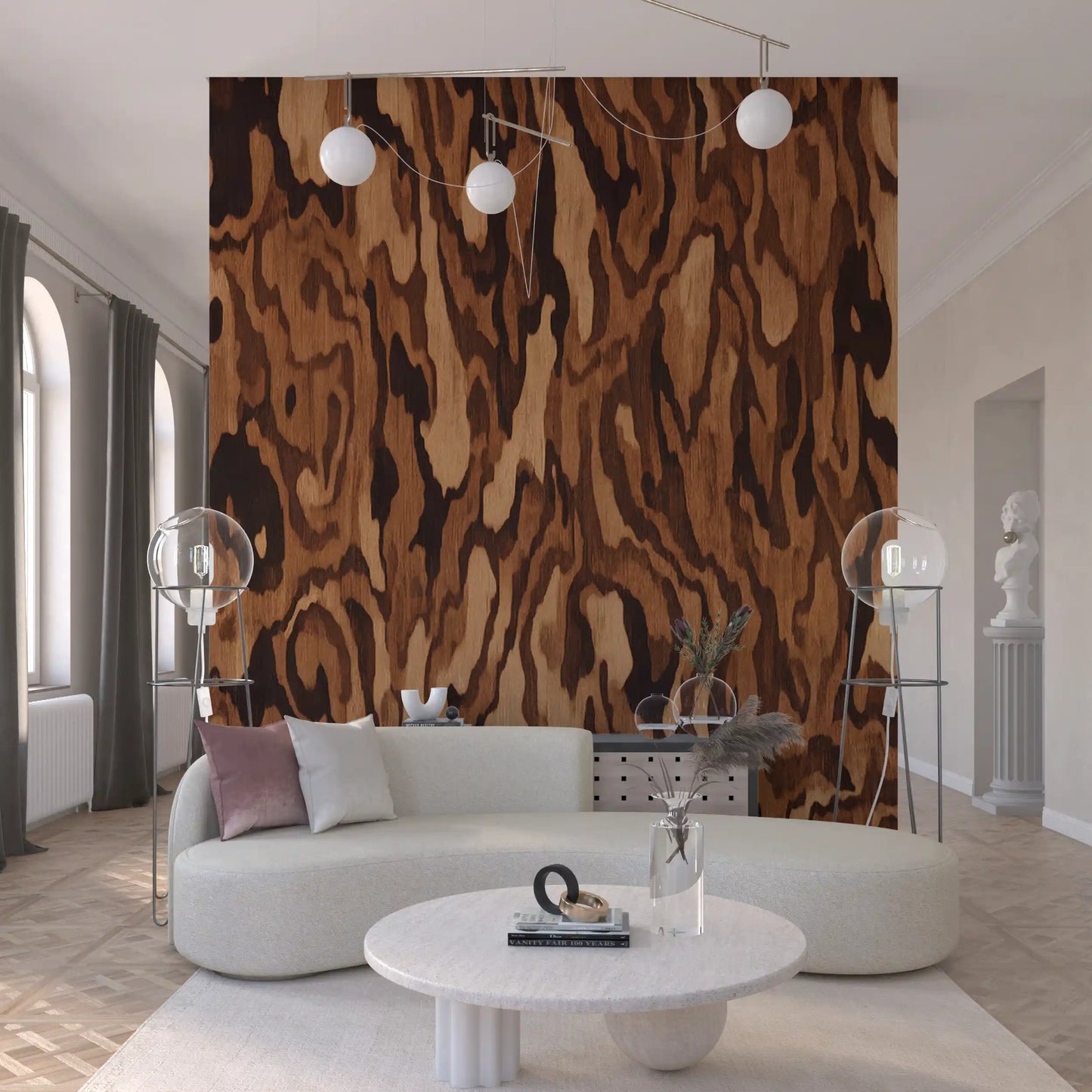 Ettore Walnut Wall Mural