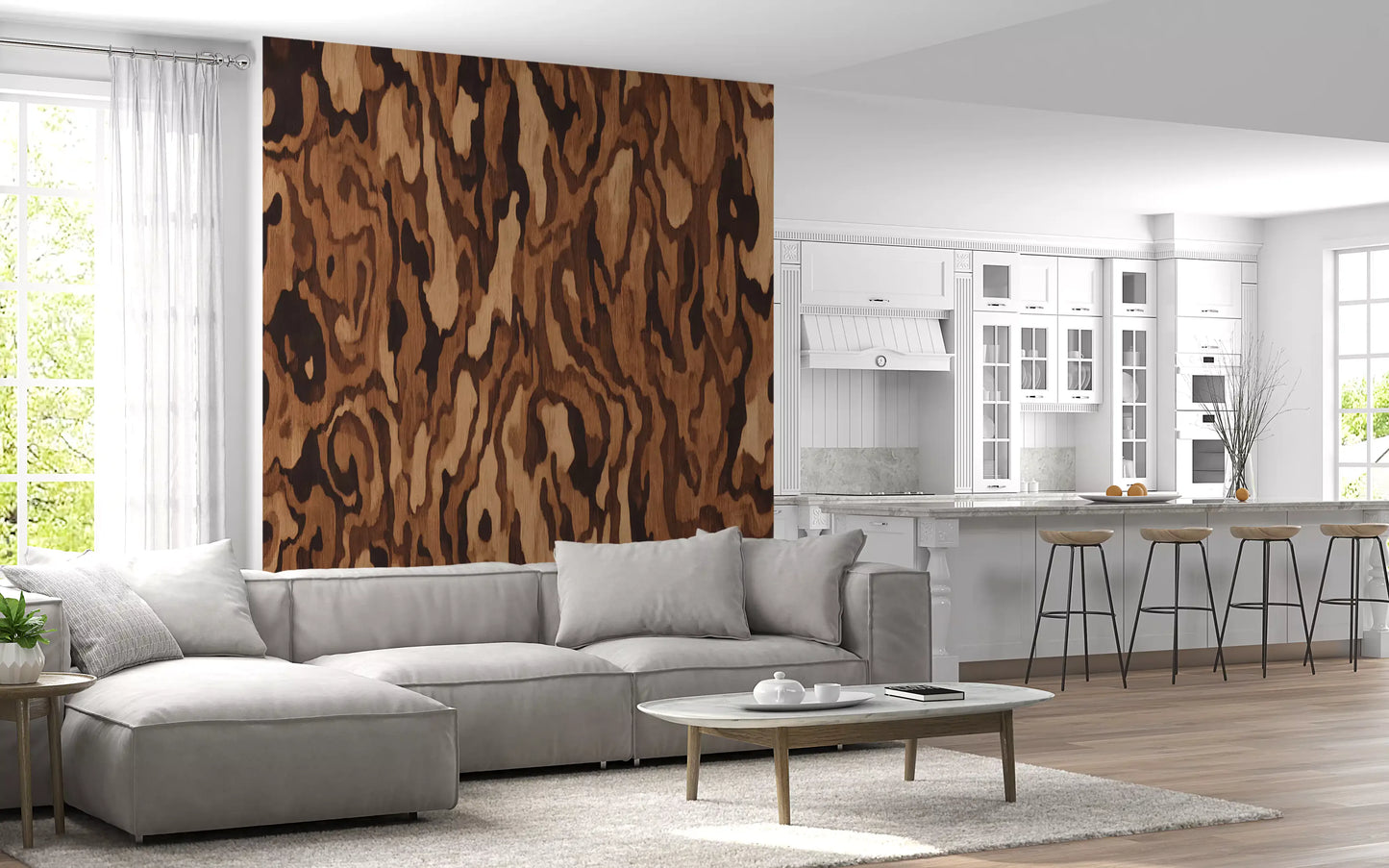 Ettore Walnut Wall Mural