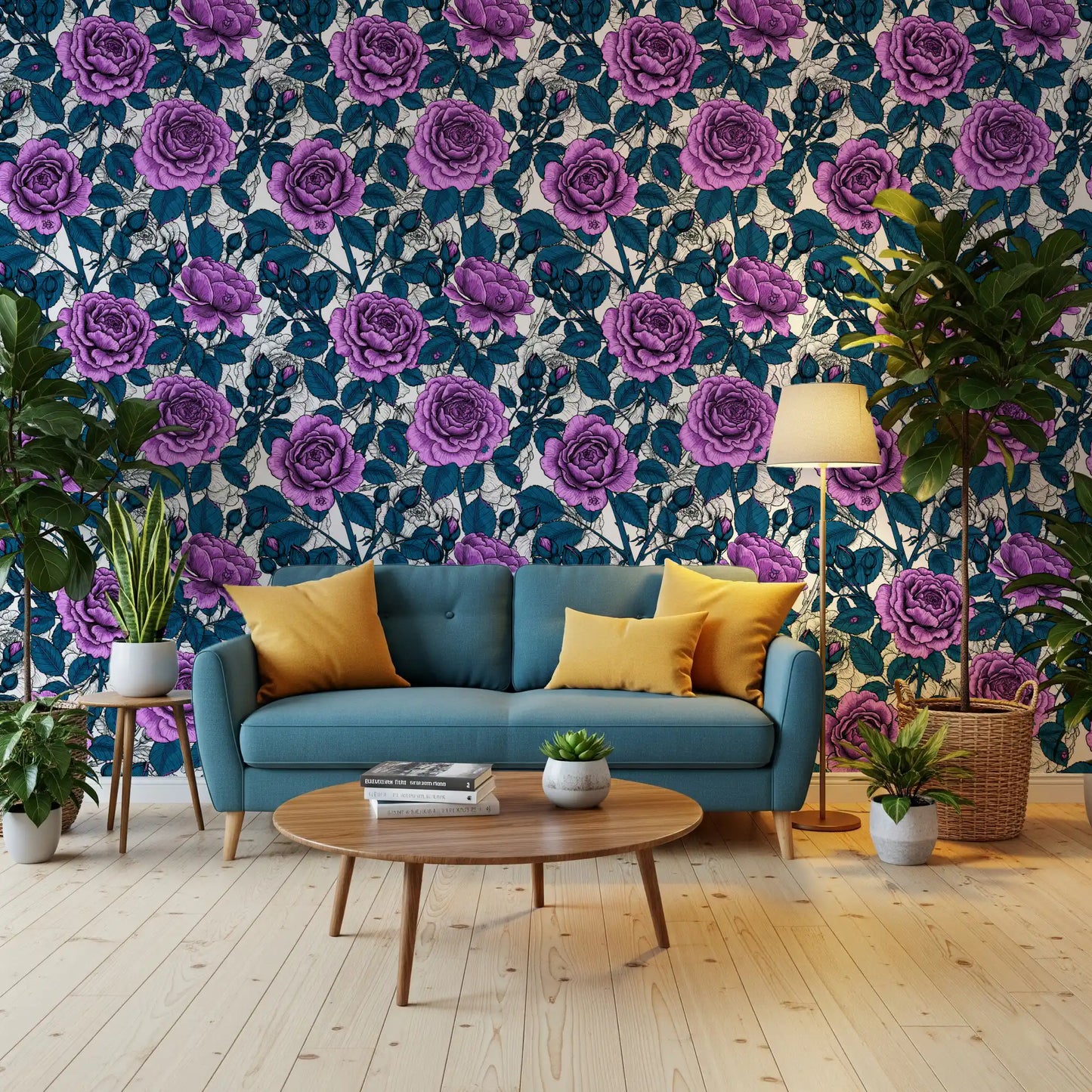 Violet rose garden Wallpaper⁠