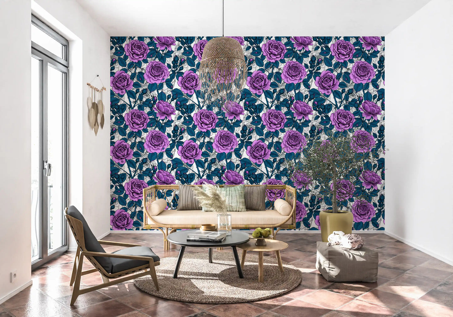 Violet rose garden Wallpaper⁠
