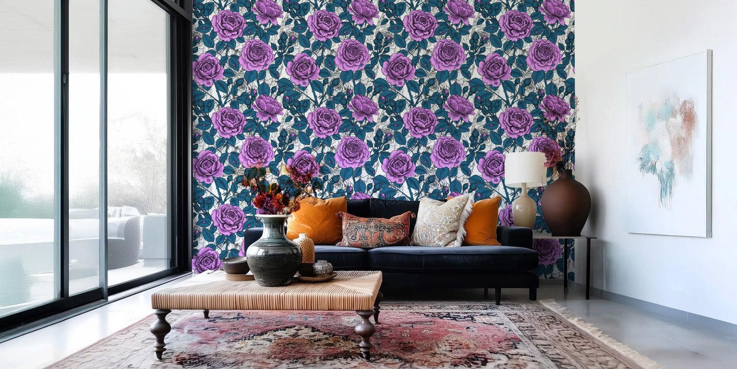 Violet rose garden Wallpaper⁠