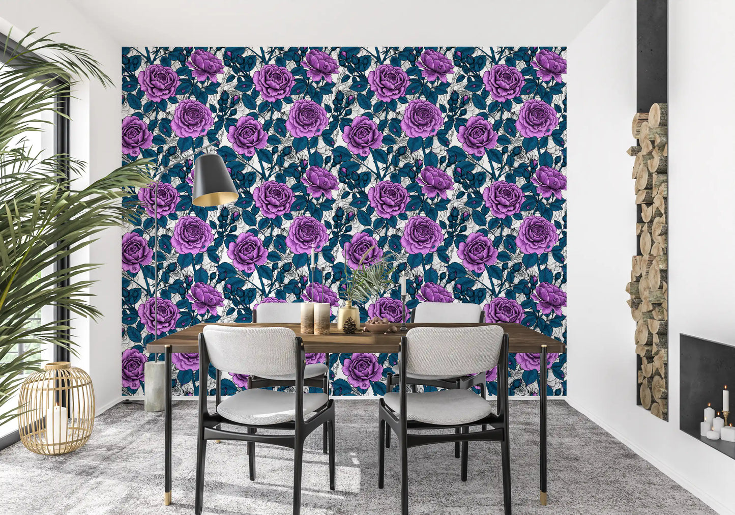 Violet rose garden Wallpaper⁠
