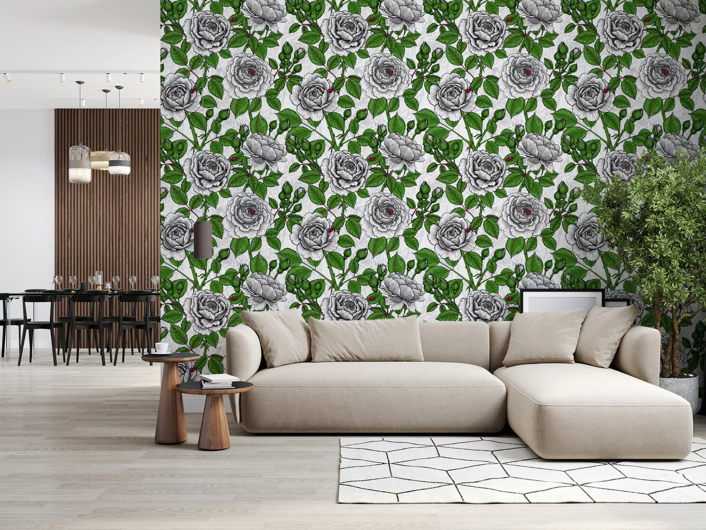 White rose garden Wallpaper⁠