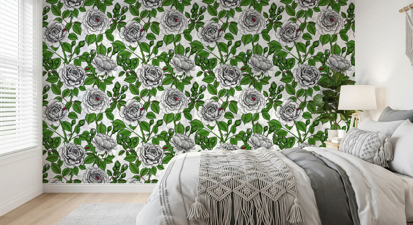 White rose garden Wallpaper⁠