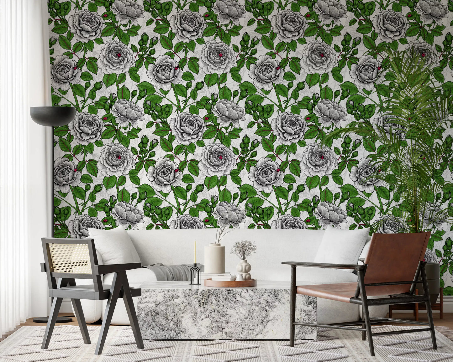 White rose garden Wallpaper⁠