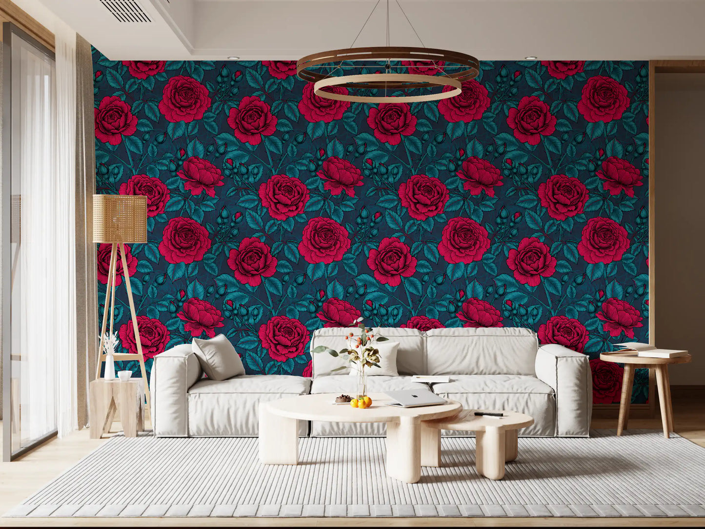 Nocturnal Rose Garden Wallpaper⁠