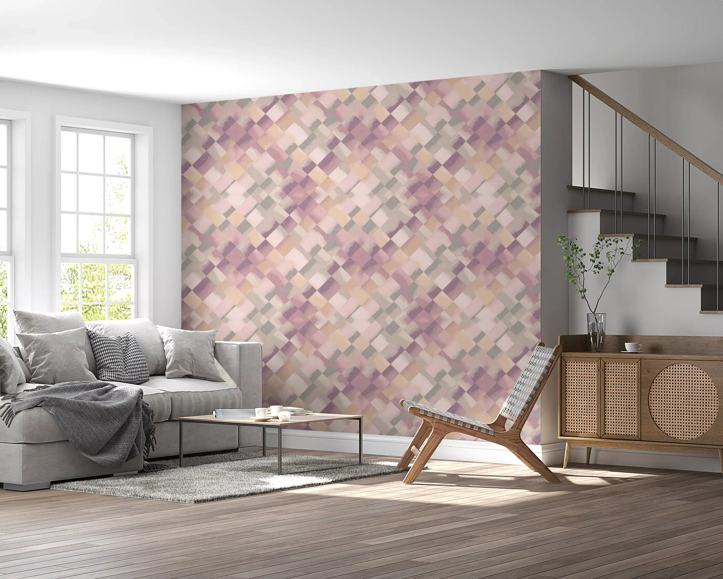 Relax Sunrise Painted Checker Wallpaper⁠
