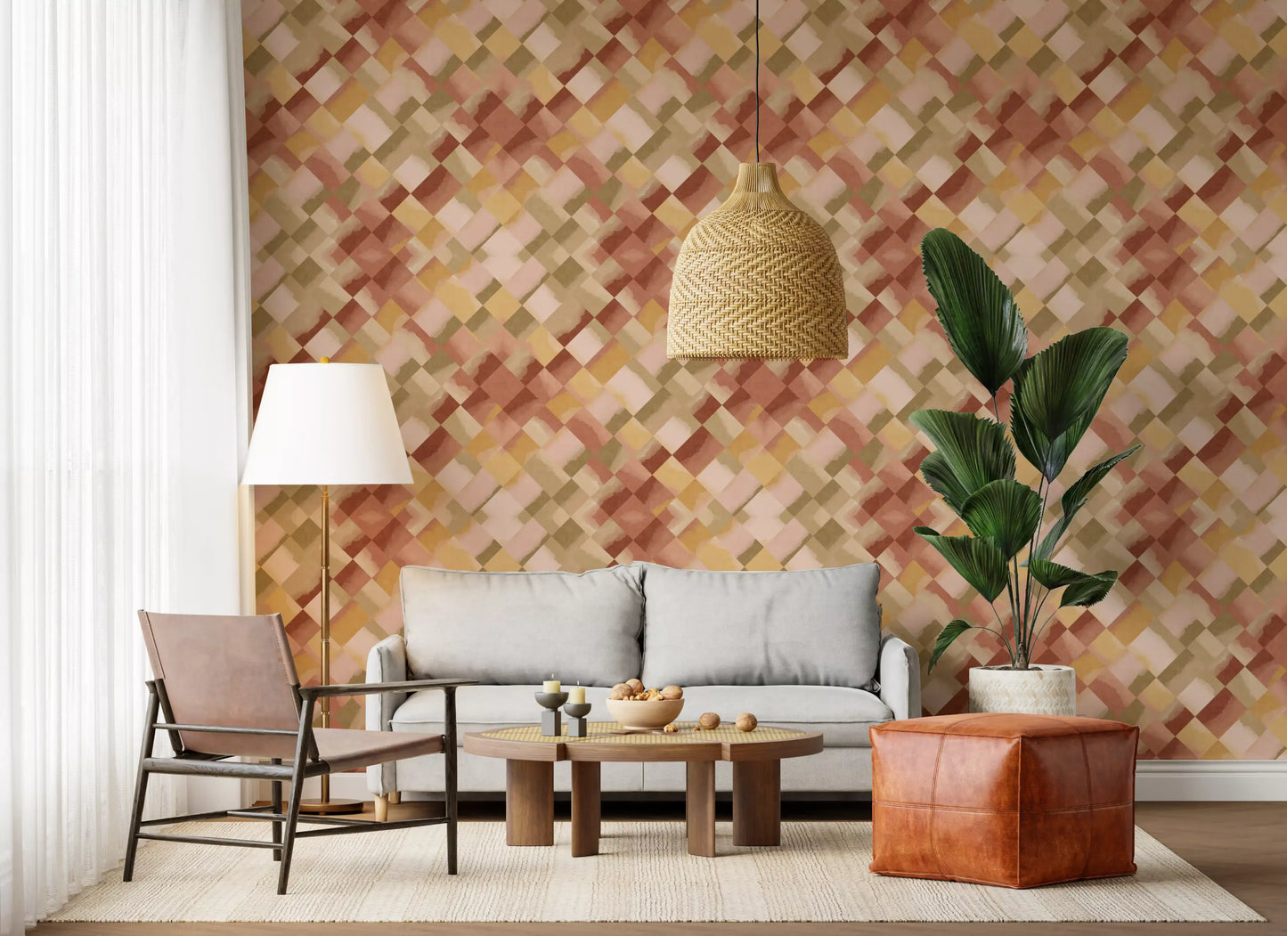 Relax Sunset Painted Checker Wallpaper⁠