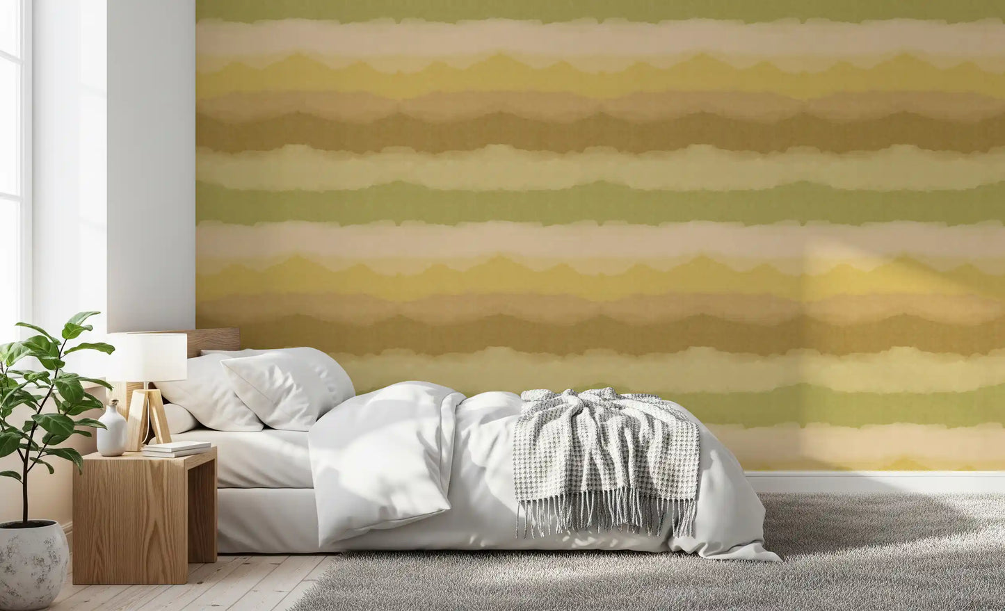 Relax Greenery Painted Horizon Wallpaper⁠