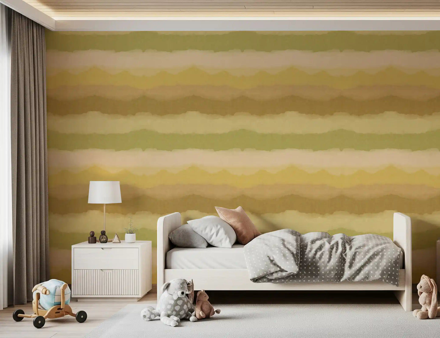 Relax Greenery Painted Horizon Wallpaper⁠