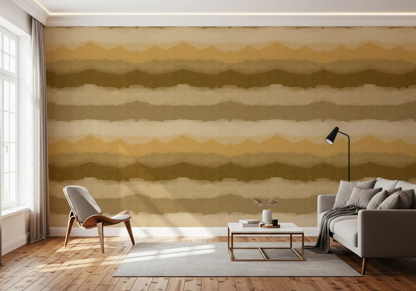 Relax Ocher Painted Horizon Wallpaper⁠