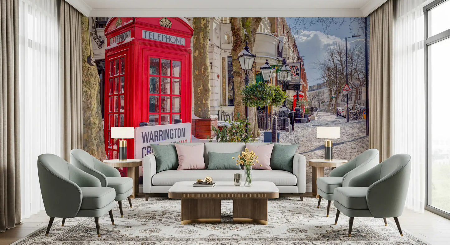 Maida Vale in snow Wall Mural