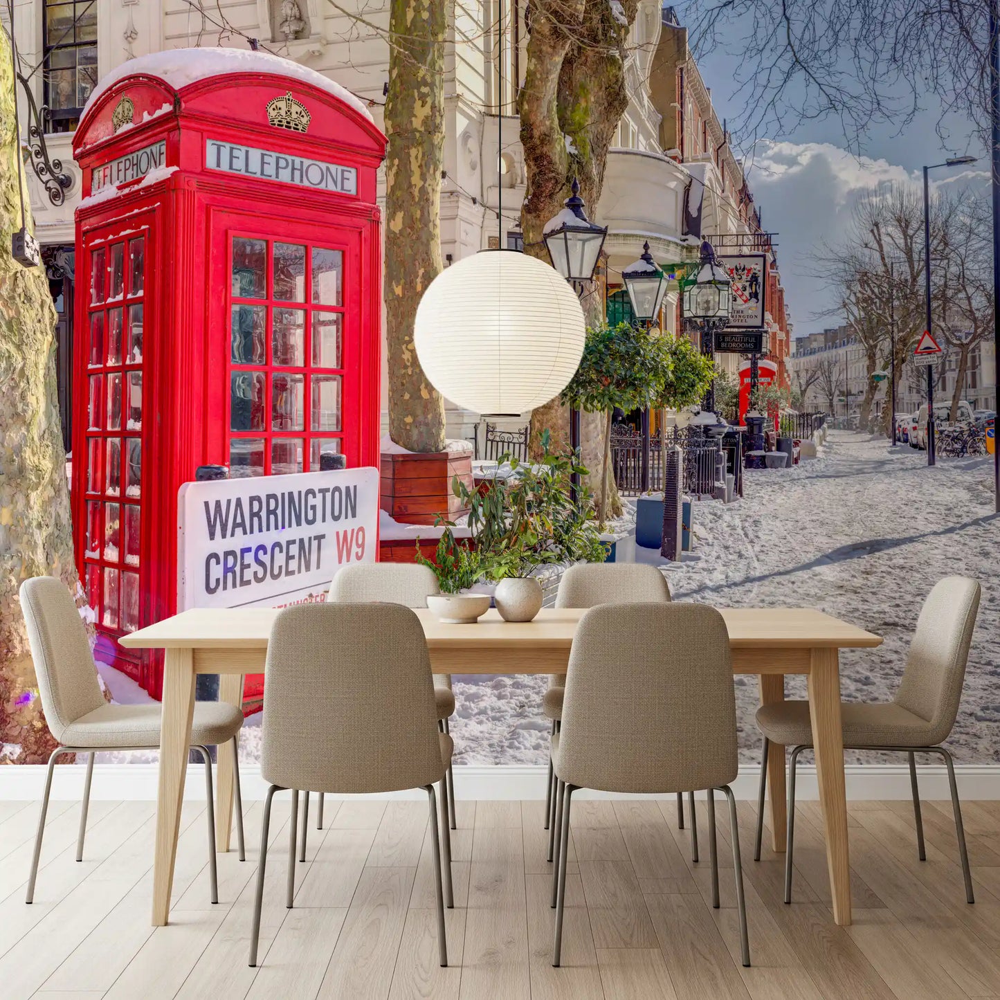 Maida Vale in snow Wall Mural
