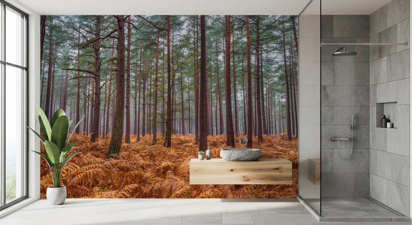 Pine Woods & Ember Ferns Wall Mural