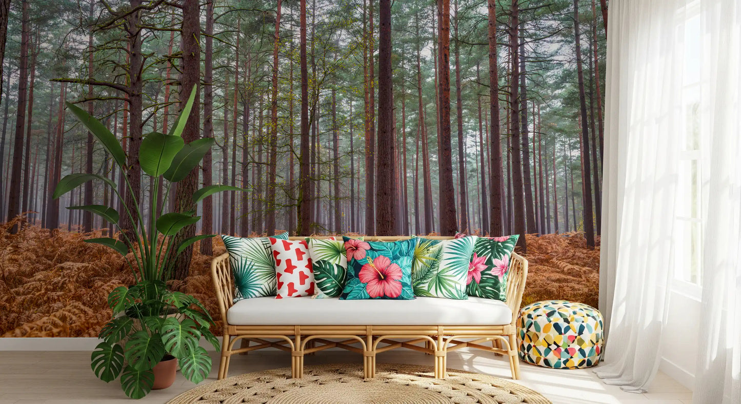 Pine Woods & Ember Ferns Wall Mural