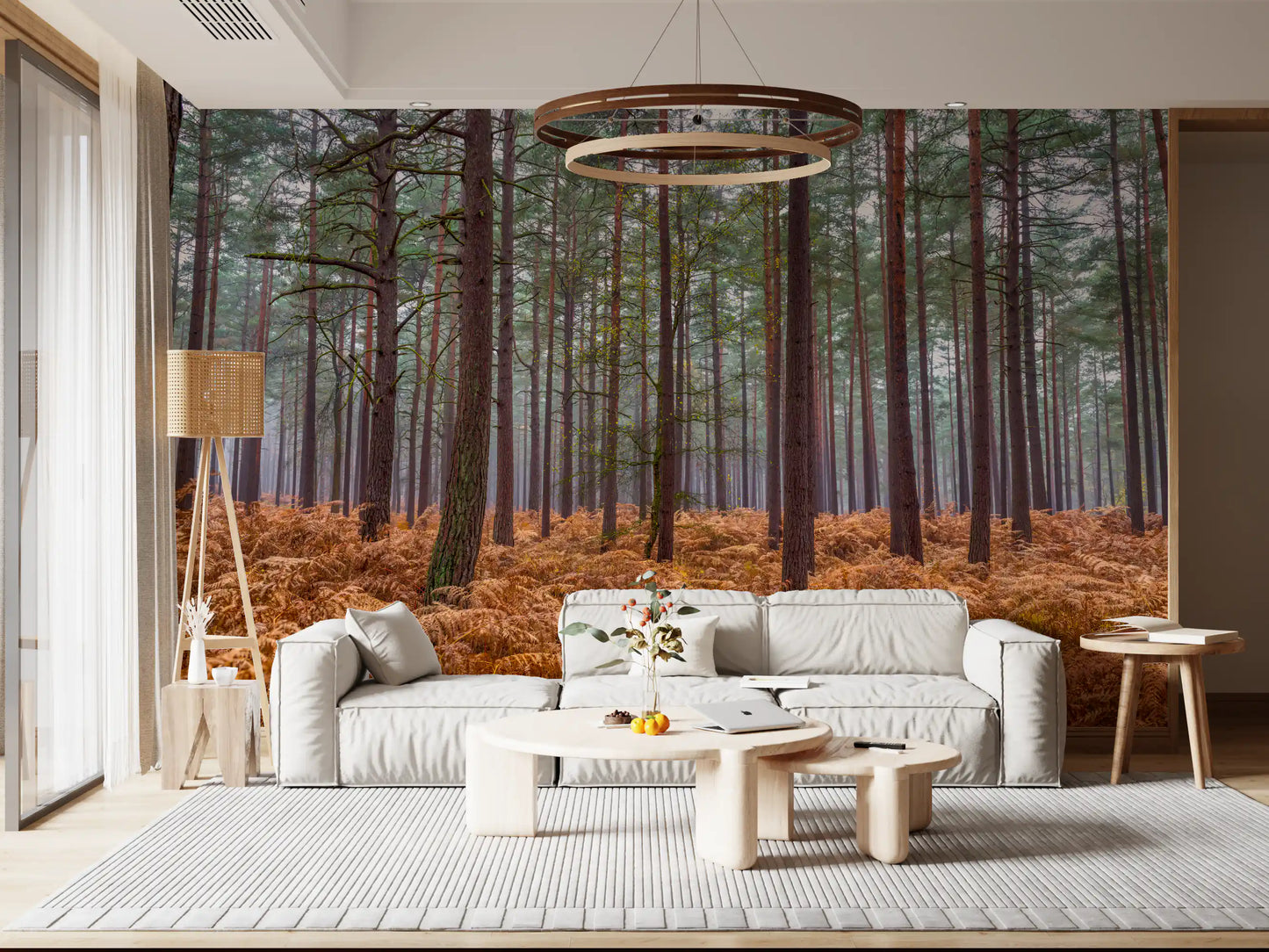 Pine Woods & Ember Ferns Wall Mural