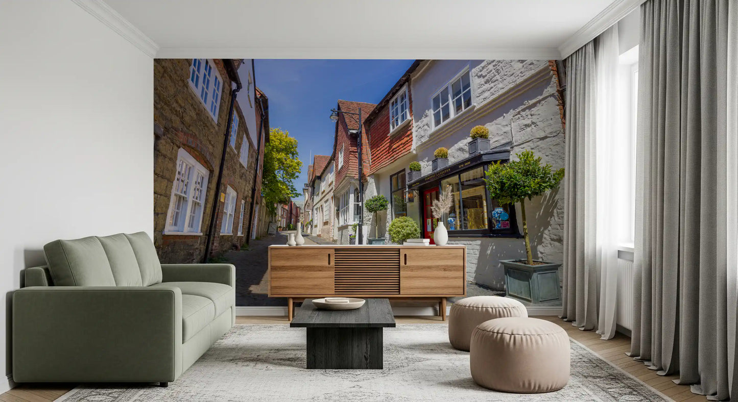 Charming Cobbled Lane Wall Mural
