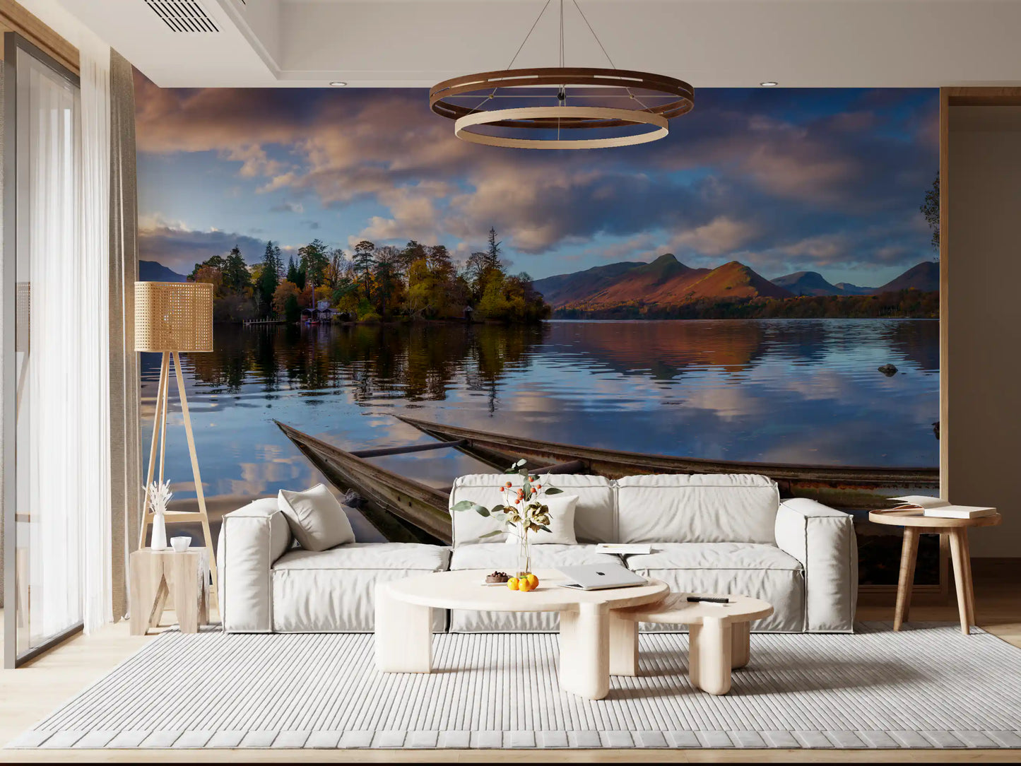 Lakeside Reflections: Autumn Glow Wall Mural