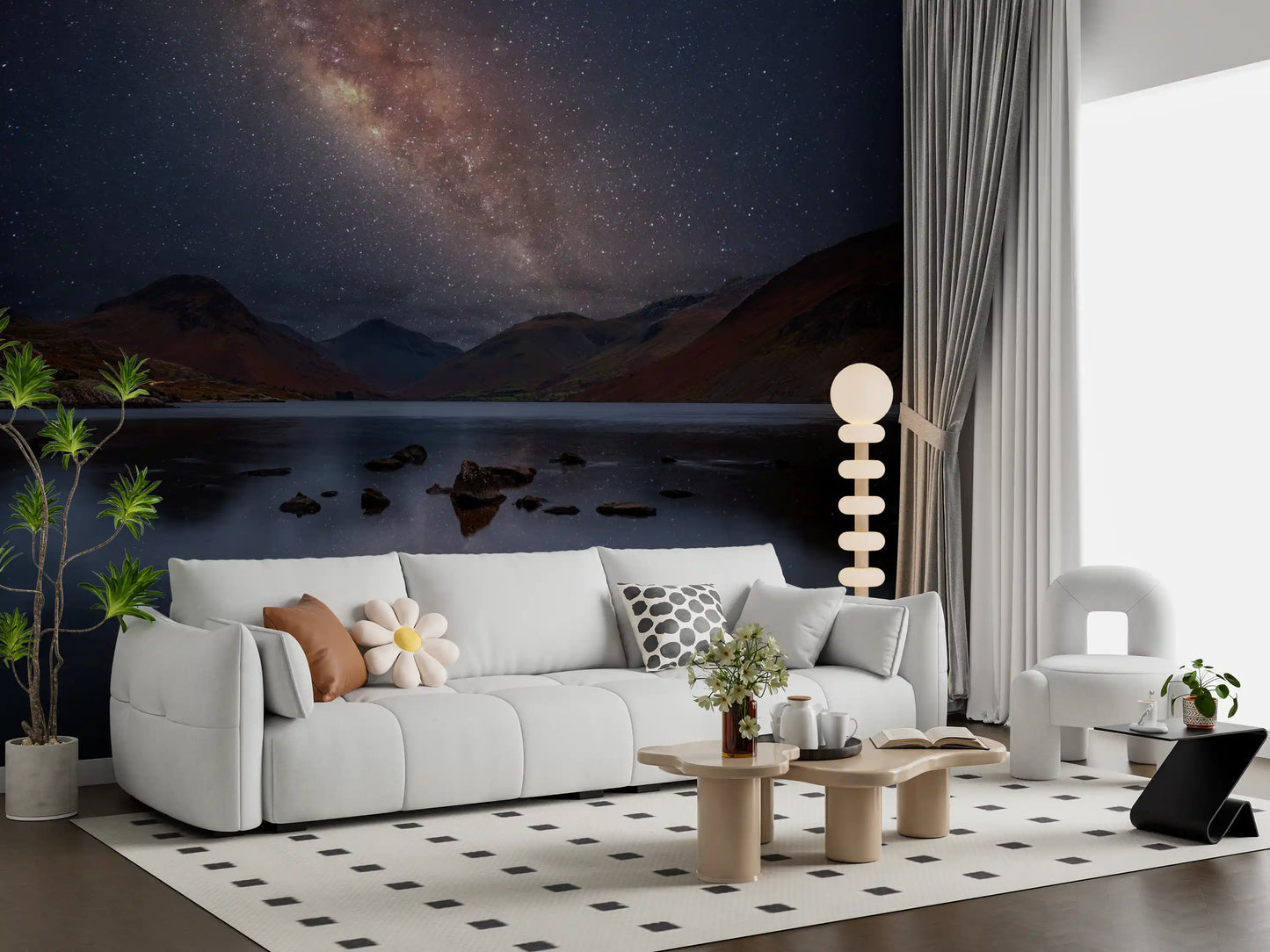 Milky Way Lake Reflection Wall Mural