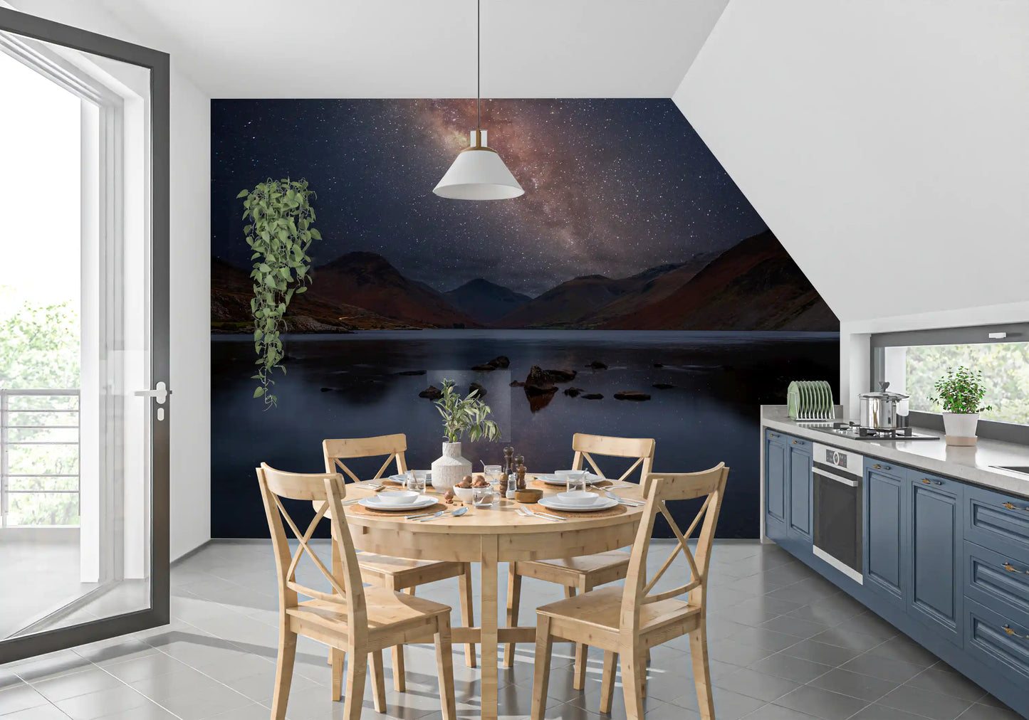 Milky Way Lake Reflection Wall Mural