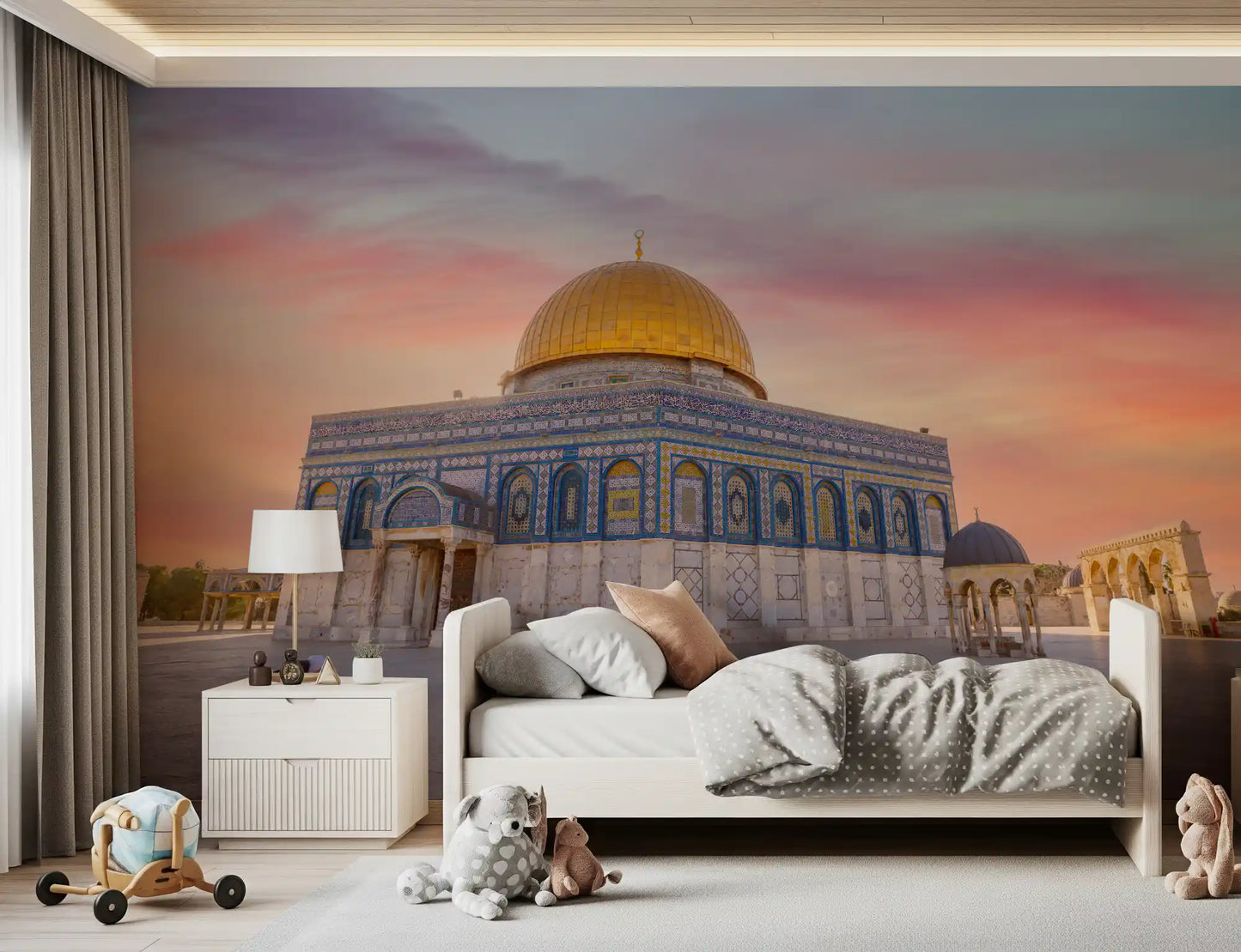 Jerusalem Golden Hour: Dome of the Rock Wall Mural