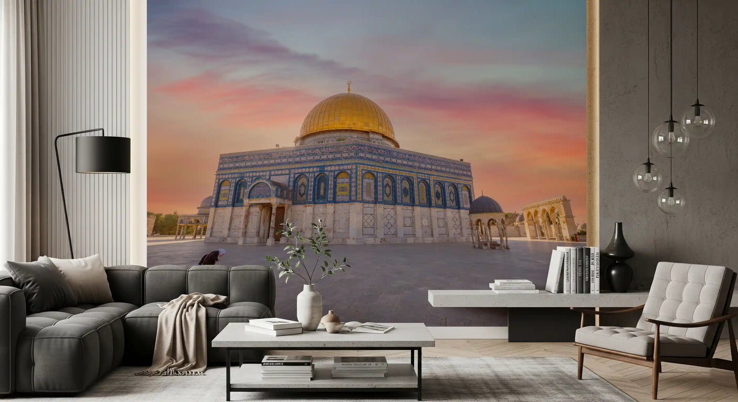 Jerusalem Golden Hour: Dome of the Rock Wall Mural