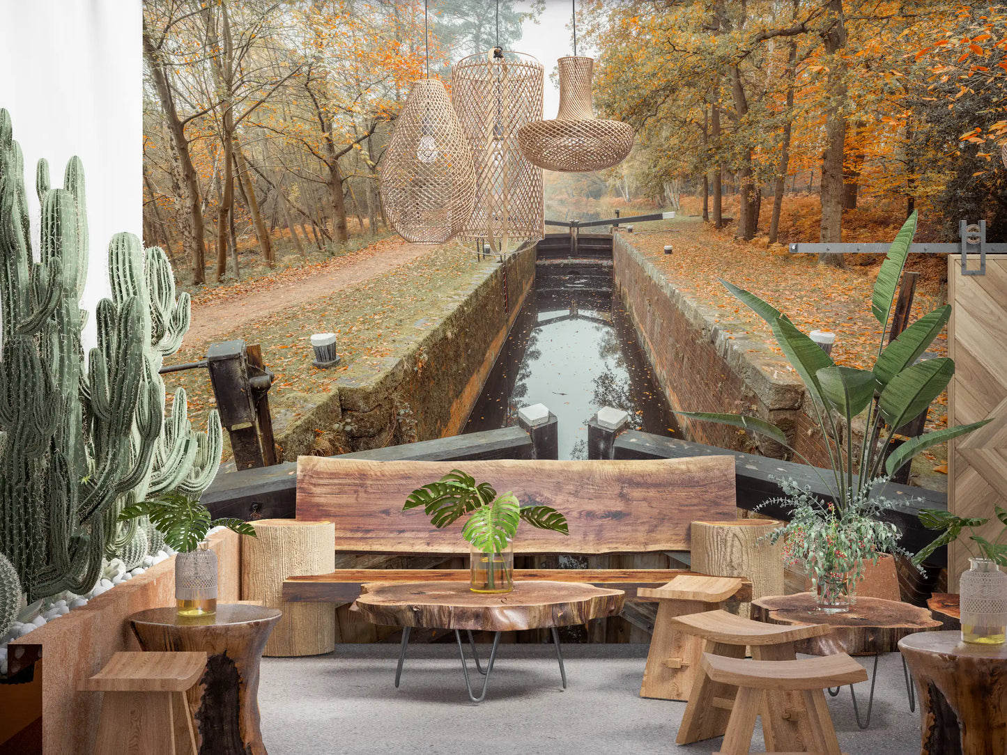Ember Leaves, Silent Locks Wall Mural
